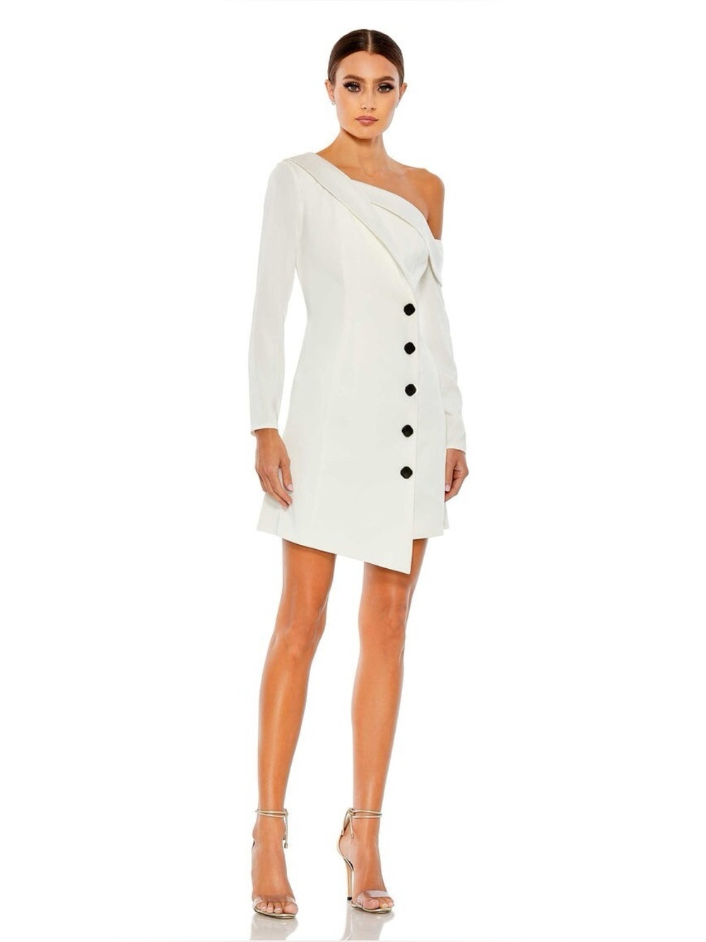 Mac Duggal Ieena White Blazer Mini Dress Size 6 NWT